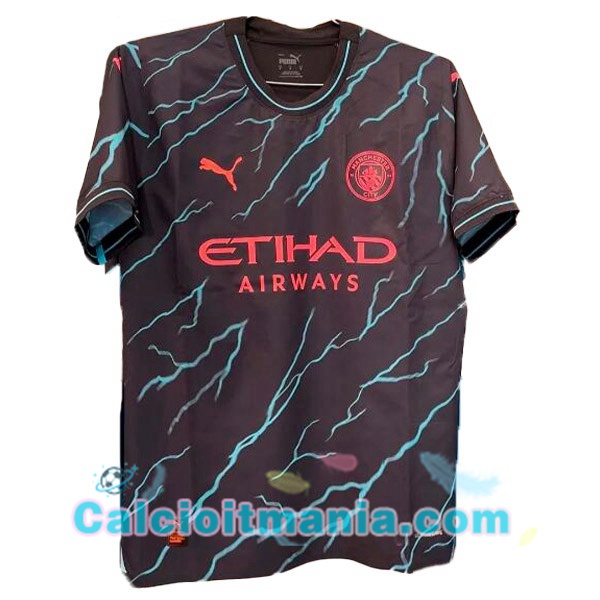 Maglia Calcio Manchester City Terza Nero Versione Trapelata 2023 2024 26.00