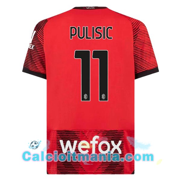 Maglia Calcio Milan Pulisic 11 - Replica 2024/2025, Adulto E Bambino, 100% Poliestere - Foto 9