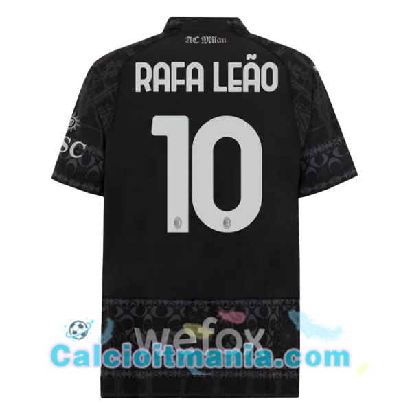 Maglia Calcio AC Milan (Rafa Leão 10) Quattro Nero 2023-2024